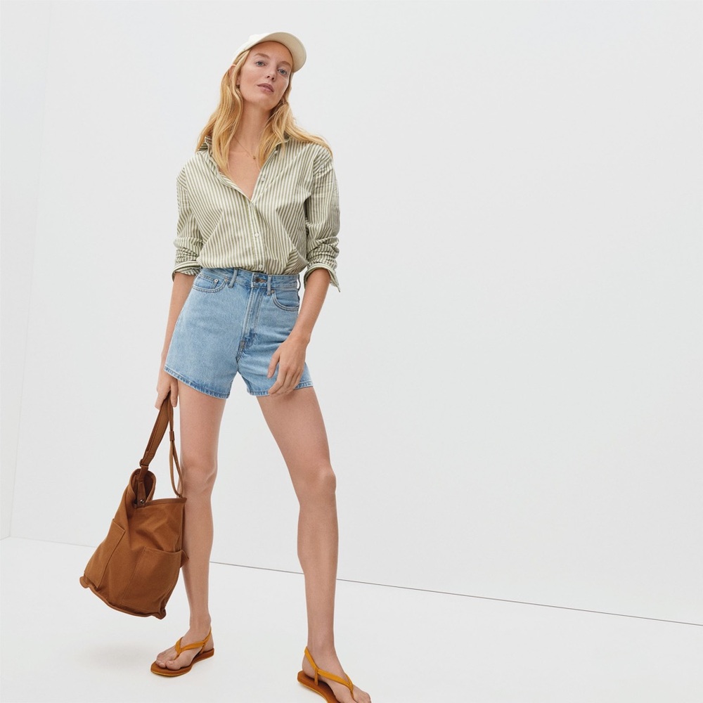 Everlane A-line High Rise Jean Shorts Powder Blue